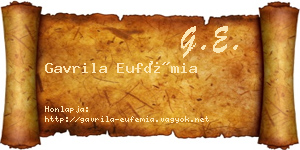 Gavrila Eufémia névjegykártya